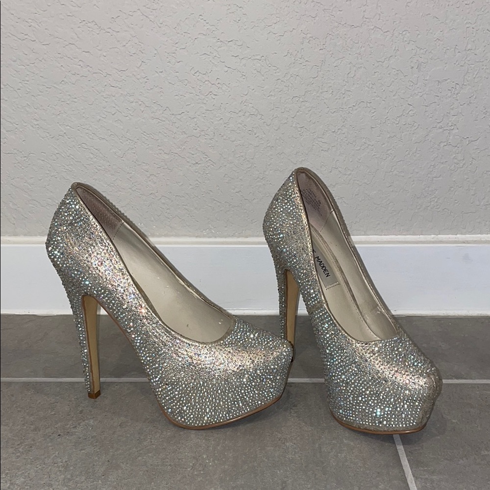 Steve Madden Deevaa High Heels, Champagne Multi, Size 6